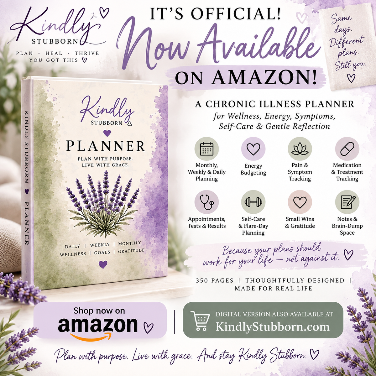 Kindly Stubborn Chronic Illness Planner - Physical Edition Available on Amazon