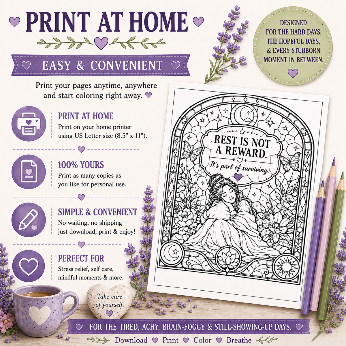 Kindly Stubborn: The Chronic Illness Coloring Book – Digital Download